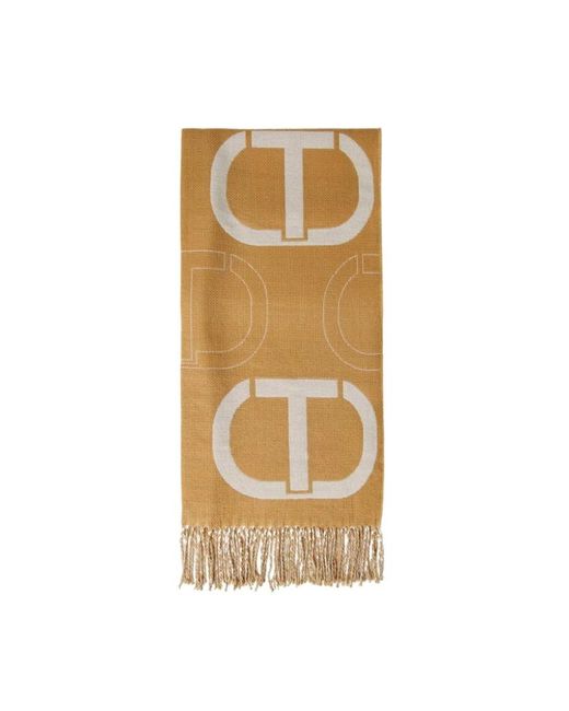 Twinset Jacquard Ovaal Sjaal Art. 232Ta4181 in het Metallic