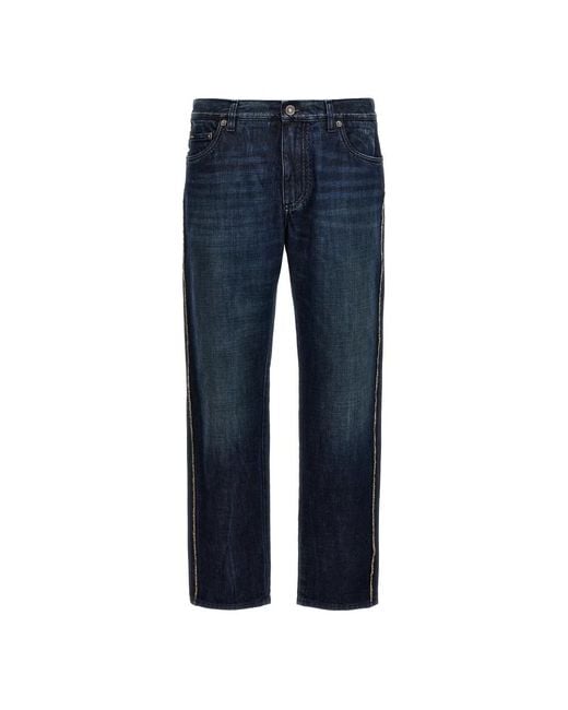Dolce & Gabbana Blue Straight Fit Jeans for men