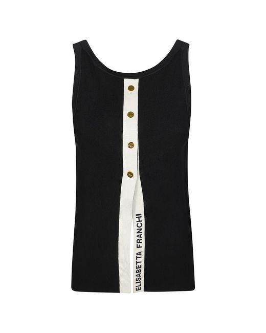 Elisabetta Franchi Black Sleeveless Tops