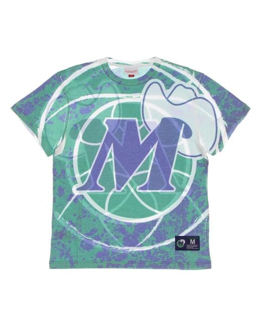 Mitchell & Ness Tops ,Veelkleurig ,Katoen Nba Jumbotron Tee Hardwood Classics Dalmav in het Blue voor heren