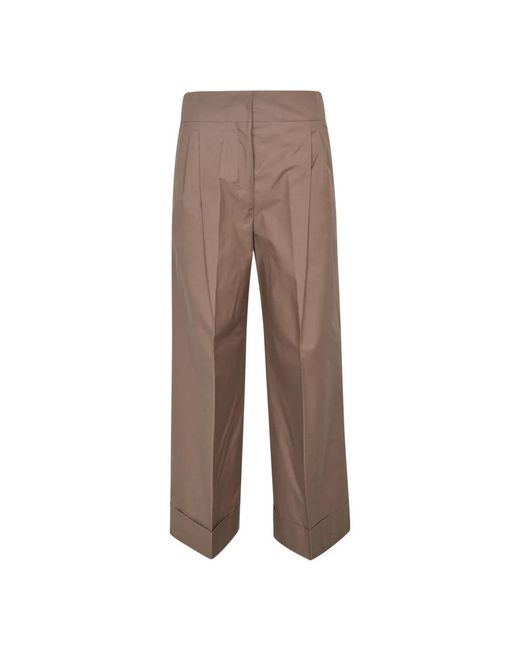 Pantalones beige wide leg estilo chic Max Mara de color Brown