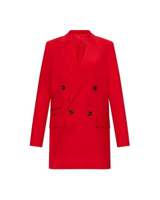 Max Mara Jassen ,Rood ,Double-Breasted Jacket Nebbie in het Red