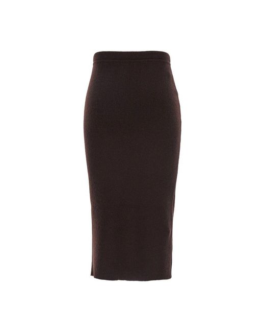 Tom Ford Black Brauner Kaschmir Baumwoll Rippenrock