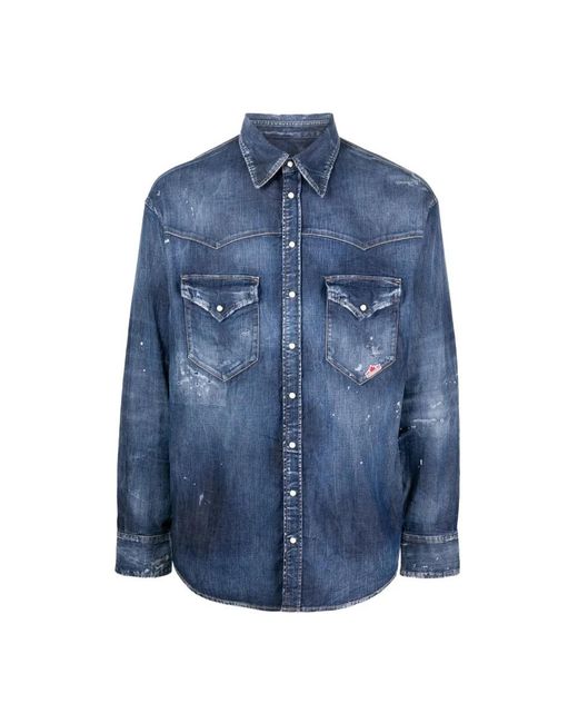 DSquared² Blue Denim Shirts for men
