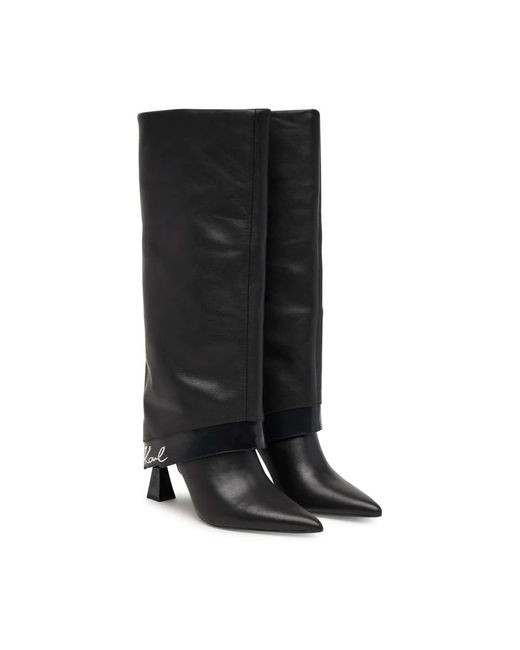 Karl Lagerfeld Black Heeled Boots