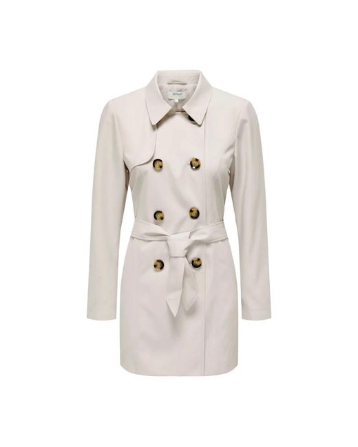 ONLY Jassen ,Polyester Elegant Trench Rain Coat in het White