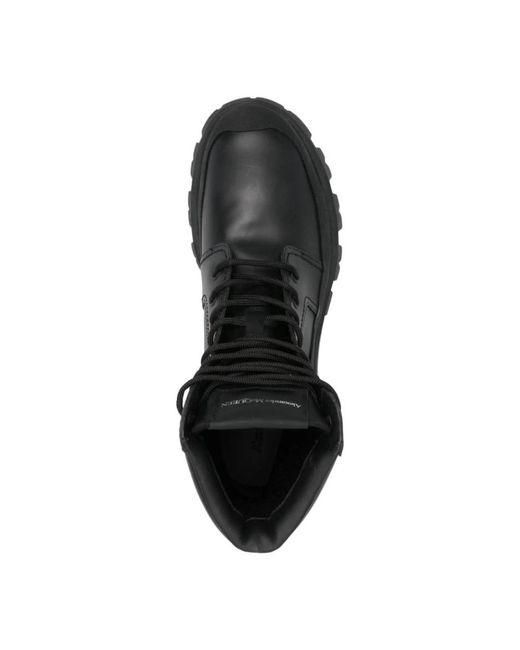 McQueen Black Lace-Up Boots for men