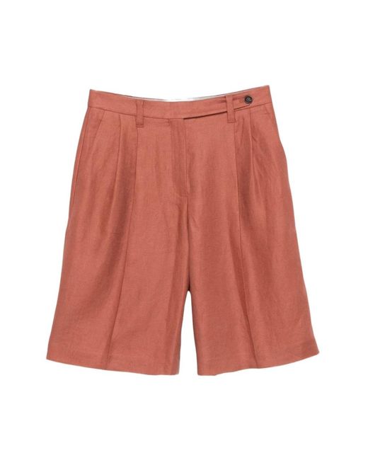 Brunello Cucinelli Red Long Shorts