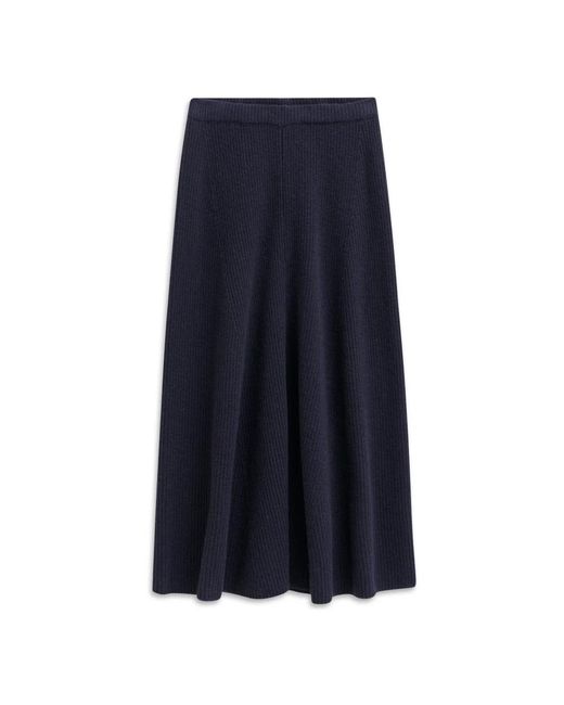Bugatti Rokken ,Blauw ,Wol Geribbelde Gebreide Rok Met Elastische Tailleband in het Blue