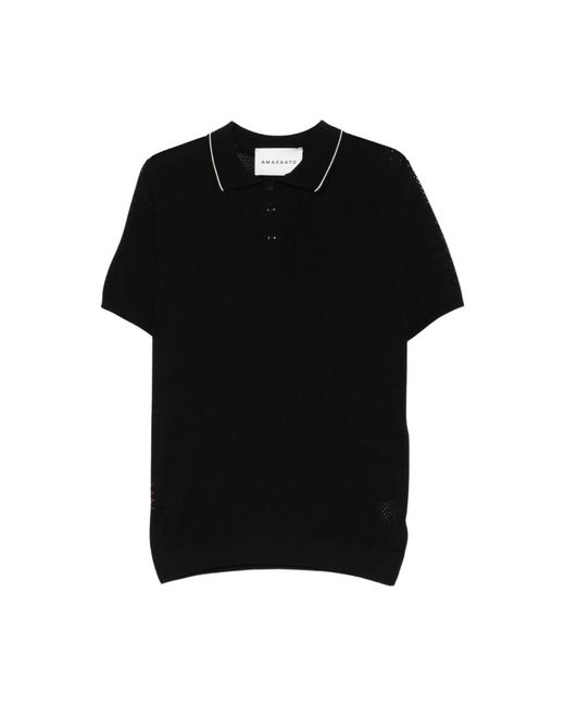 Amaranto Polo Traforata in het Black voor heren