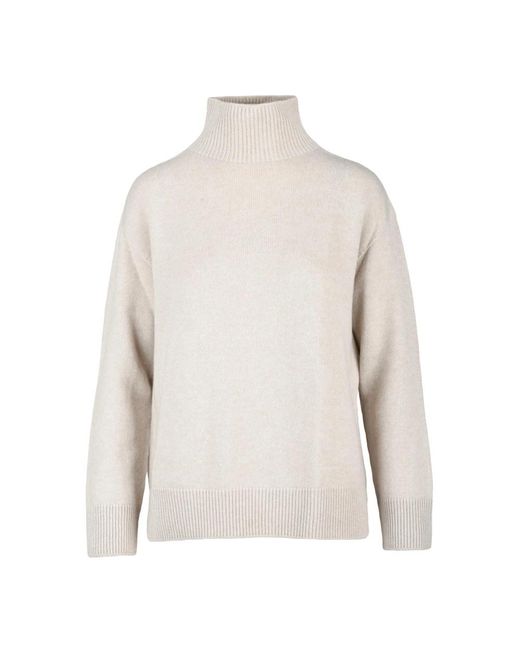 Max Mara Truien & Vesten ,Wit ,Wol Quercia Hoge Hals Wollen Trui in het White