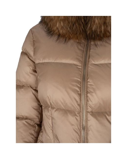 Liu Jo Jassen ,Elegante Jas Met Bontkraag in het Brown