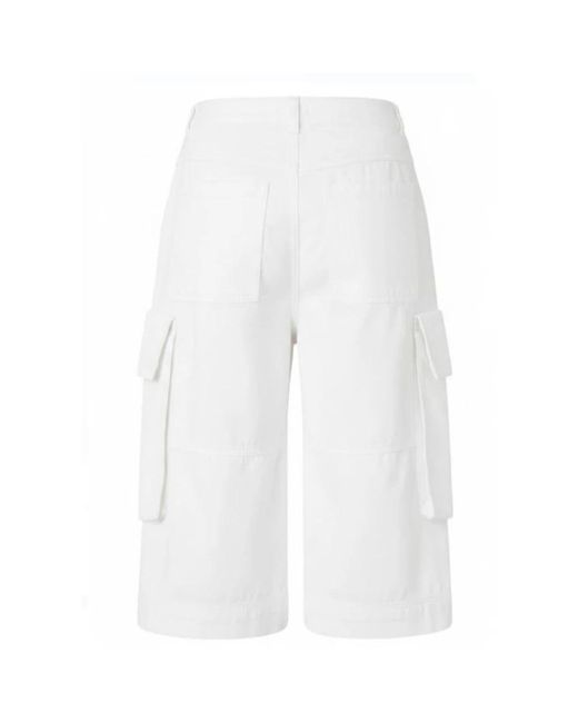 Pinko White Long Shorts