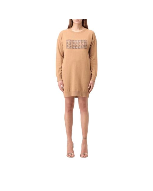 Liu Jo Natural Knitted Dresses