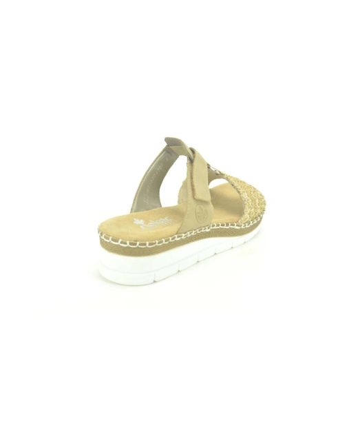 Rieker Raffia Instap Sandalen in het Metallic