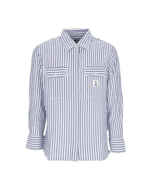 Obey Blue Gestreiftes Langarmhemd-Set