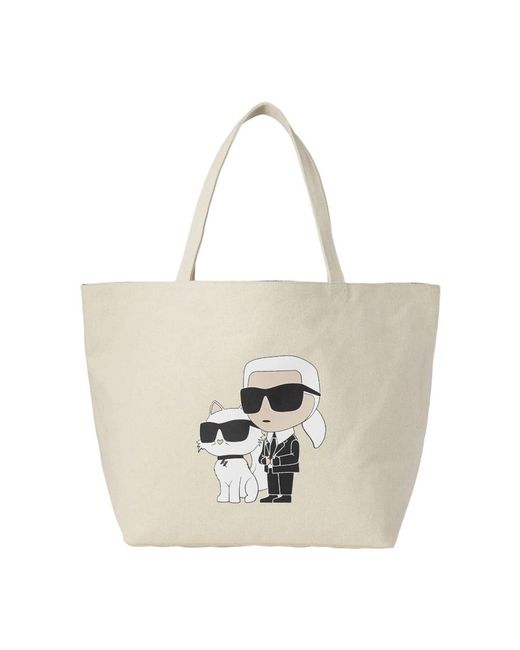 Karl Lagerfeld White Textil einkaufstasche