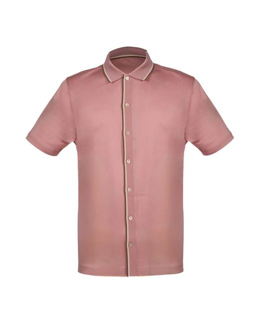 Gran Sasso Pink Short Sleeve Shirts for men