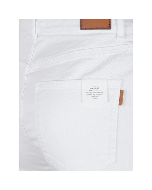 Siviglia Logo-Patch Jeans in het White