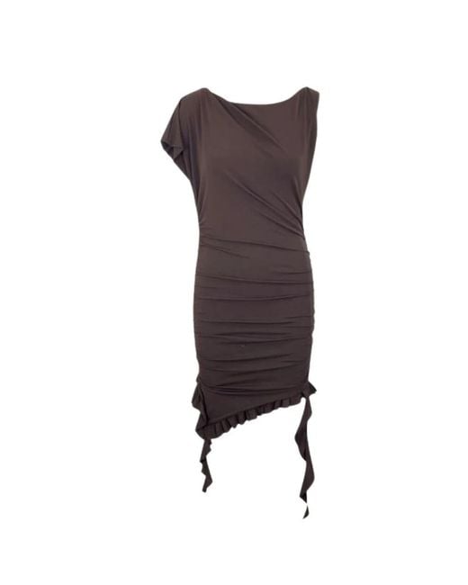Pinko Brown Sleek Mini Dress For