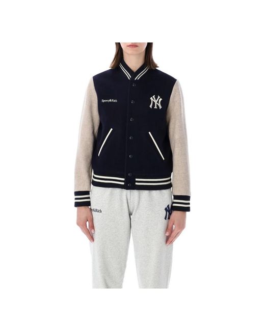 Sporty & Rich Blue Bomber Jackets