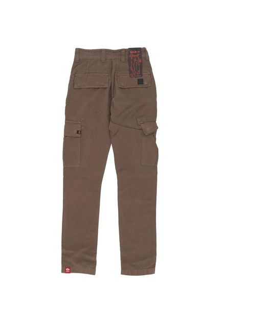 Alpha Industries Brown Straight Fit Jeans for men