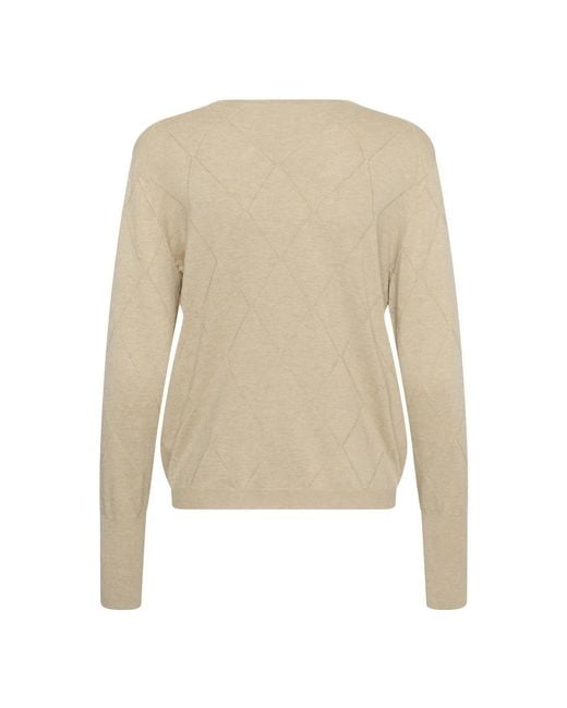 Kaffe Natural Rundhals-Strickpullover