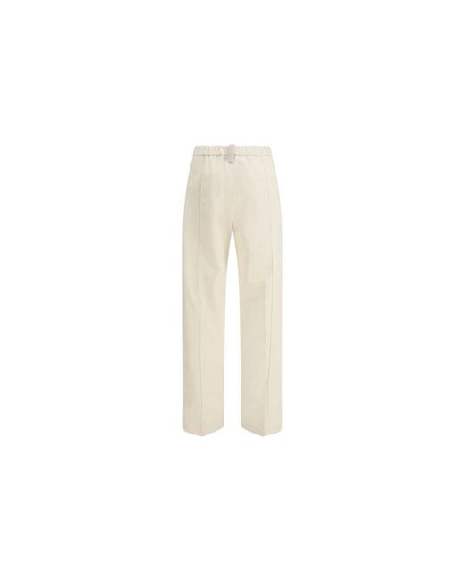 Fabiana Filippi White Straight Trousers