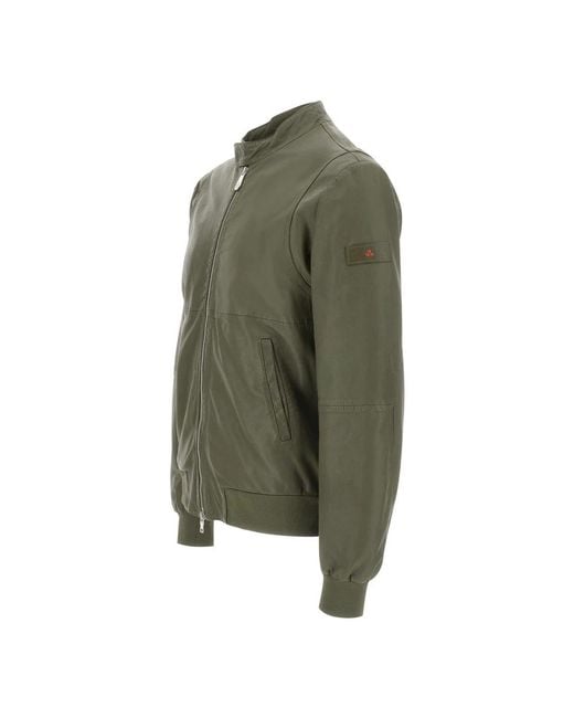 Peuterey Green Leather Jackets for men
