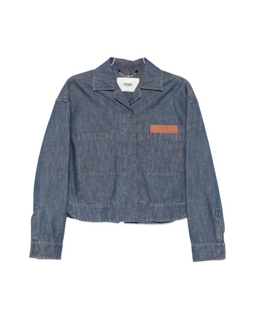 Fendi Chambray Jas in het Blue
