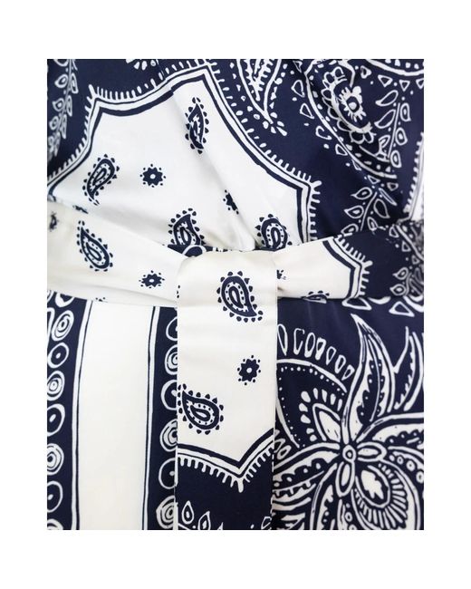 Liu Jo Blue V-ausschnitt bandana print kleid