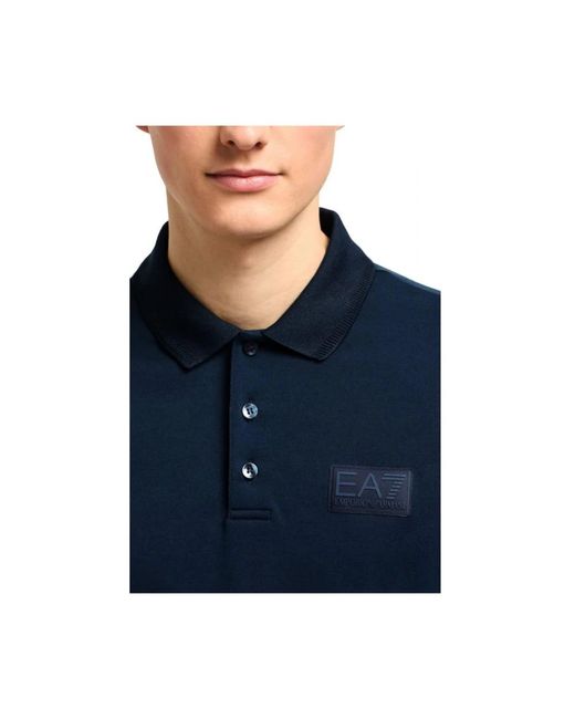 EA7 Tops ,Blauw ,Polyester Polo Logo in het Blue voor heren