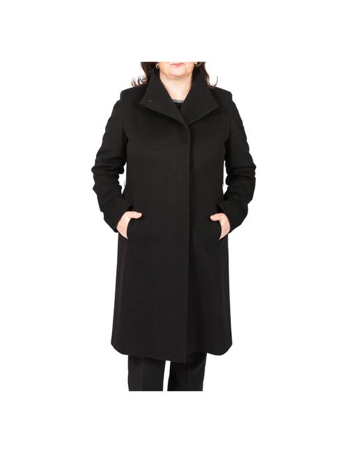 Cappotto nero donna cintura vernice di Cinzia Rocca in Black