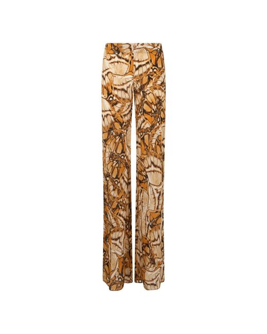 Alberta Ferretti Broek Met Patroon in het Metallic