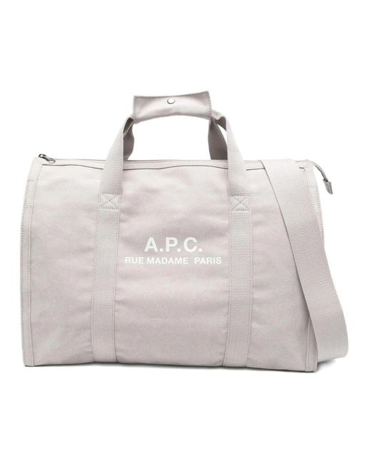 A.P.C. Gray Weekend Bags for men