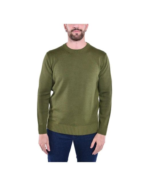 Kangra Woll-rundhalspullover in Green für Herren