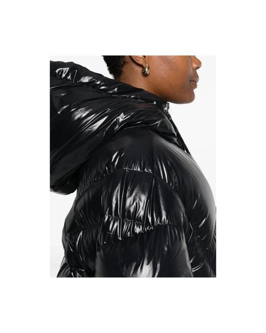 Khrisjoy Black Gepolsterte Schwarze Kapuzenreißverschlussjacke