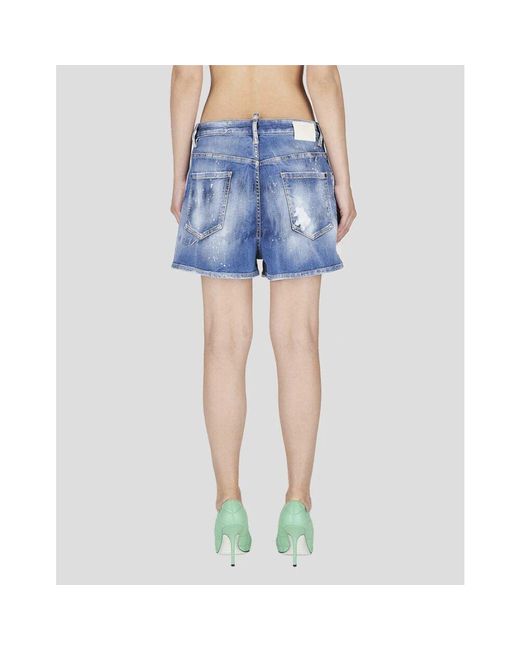 DSquared² Blue Denim shorts - blau, distressed stil