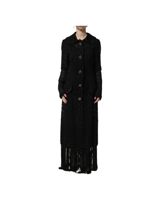 Dolce & Gabbana Black Single-Breasted Coats