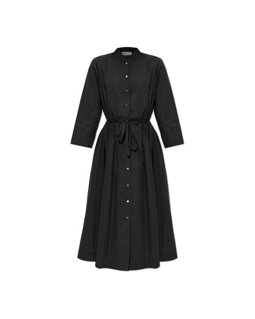 Tory Burch Black Cotton Dress With A Loose Fit