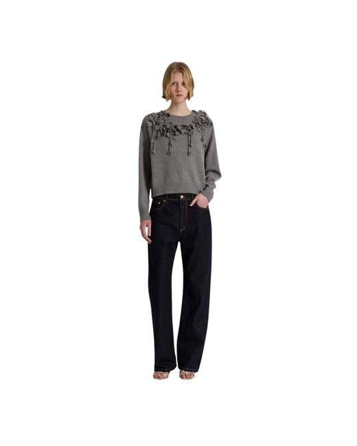 Alberta Ferretti Black Wide Jeans
