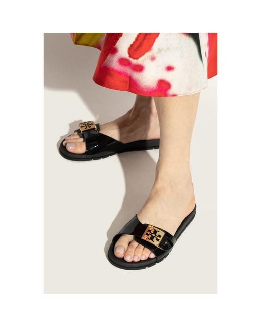 Tory Burch Black Sliders