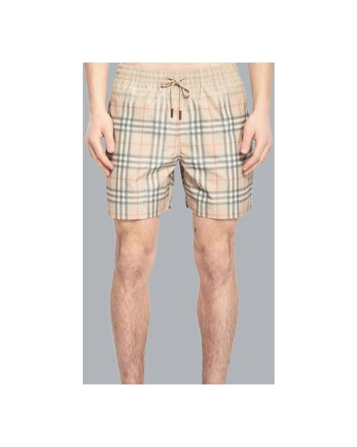 Burberry Badmode ,Archival Check Reimagined Zwemshorts in het Natural voor heren