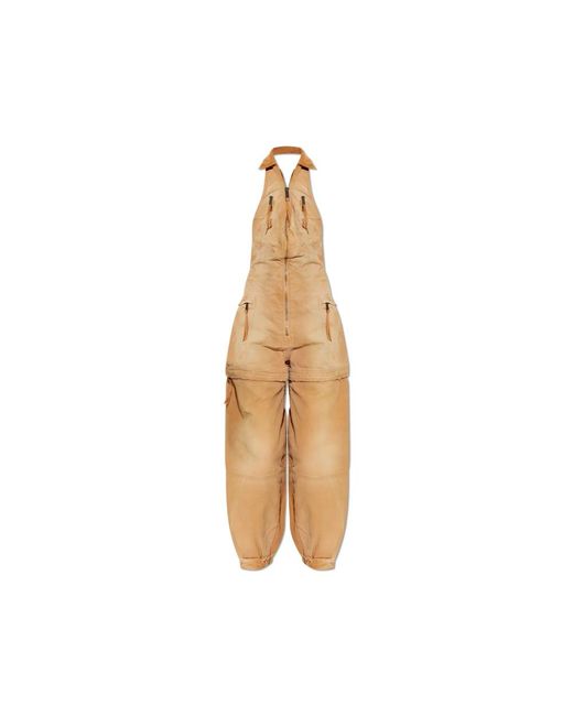 DSquared² Jumpsuits & Playsuits ,Denim Denim Off-The-Shoulder Jumpsuit in het Metallic