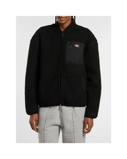 Dickies Hoodies & Sweatvesten ,Zwart ,Polyester Central Sherpa Bomber Jacket in het Black