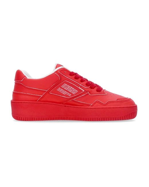 Moea Schoenen ,Rood ,Katoen Appel Rode Sneakers in het Red voor heren