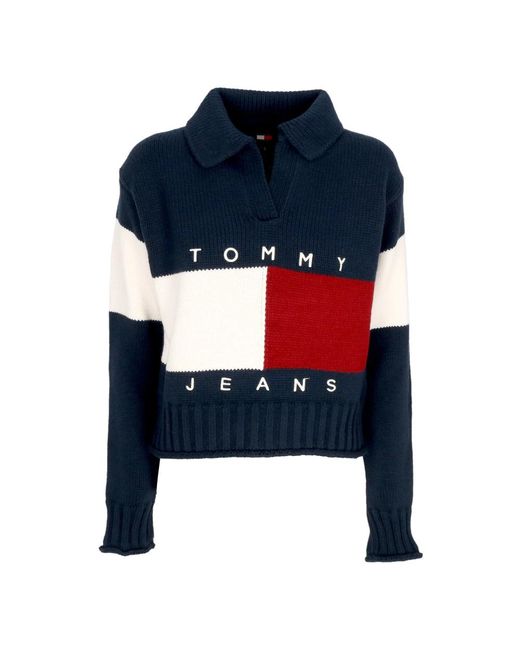 V-Neck Knitwear di Tommy Hilfiger in Blue