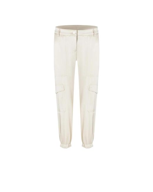 Cambio White Tapered Trousers