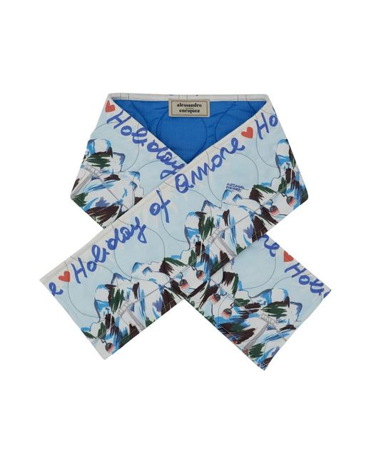 ALESSANDRO ENRIQUEZ Quilted Scarf Scarf01 in het Blue