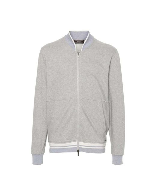 Peserico Grauer baumwoll-zip-sweatshirt in Gray für Herren